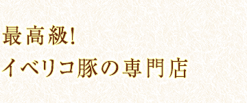 最高級！イベリコ豚の専門店